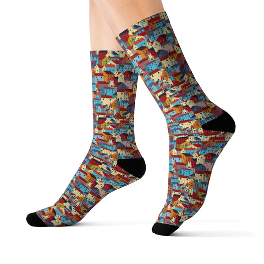 Sublimation Socks (Stacked Houses Design)