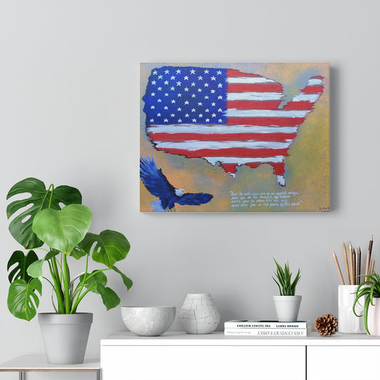 Stretched Canvas Print - "On Eagle's Wings"