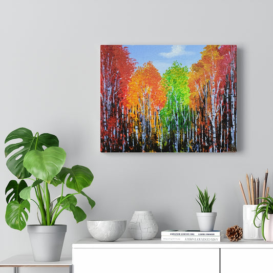 Stretched Canvas Print - "Maple Birch Forest"