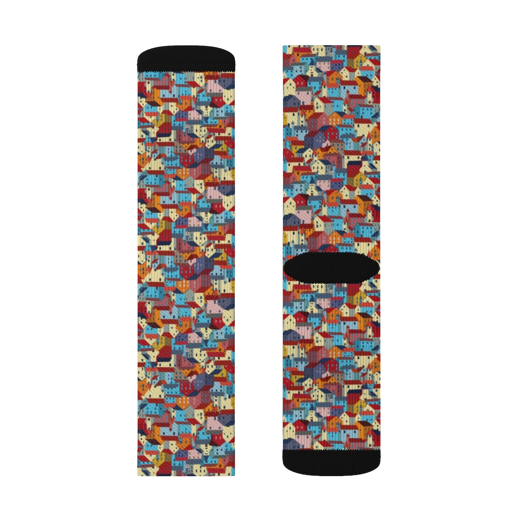 Sublimation Socks (Stacked Houses Design)