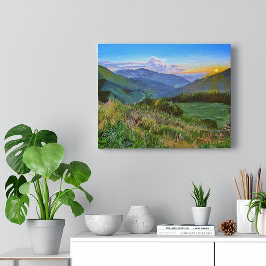 Stretched Canvas Print - "Sunrise at Qingjing Farm Nantou Province Taiwan"