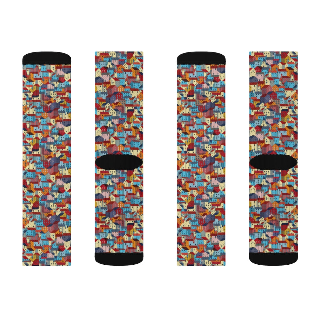 Sublimation Socks (Stacked Houses Design)